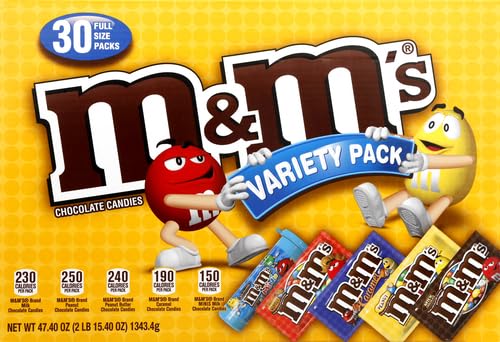 MARS Chocolate and Candy Full Size Variety Pack, 30 Count