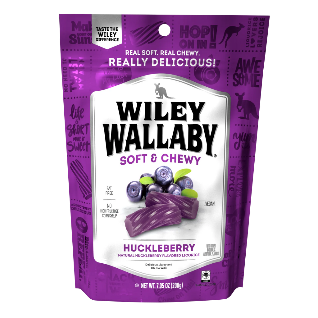 Wiley Wallaby Licorice Bites - Huckleberry Peg Bag: 12-Piece Case