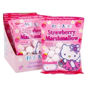 Hello Kitty Strawberry Marshmallow Candy Peg Bags: 12-Piece Case