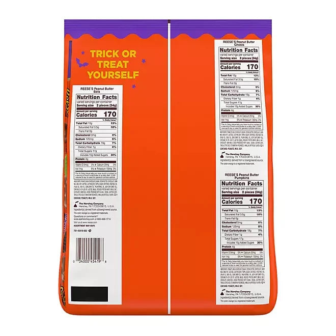 Reese's Halloween Peanut Butter Milk Chocolate Spooky Shapes: 100-Piece Bag