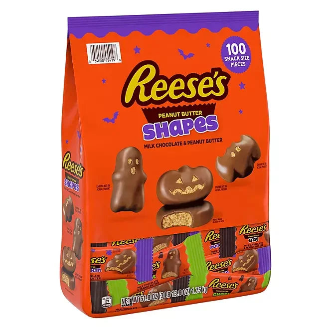 Reese's Halloween Peanut Butter Milk Chocolate Spooky Shapes: 100-Piece Bag