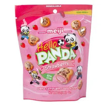 Meiji Hello Panda Strawberry Creme Filled Cookies Pouches: 6-Piece Case