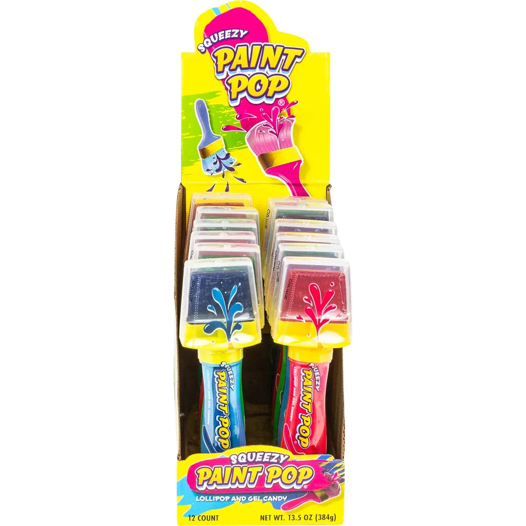 Squeezy Paint Pop Lollipop and Gel Candy: 12-Piece Display