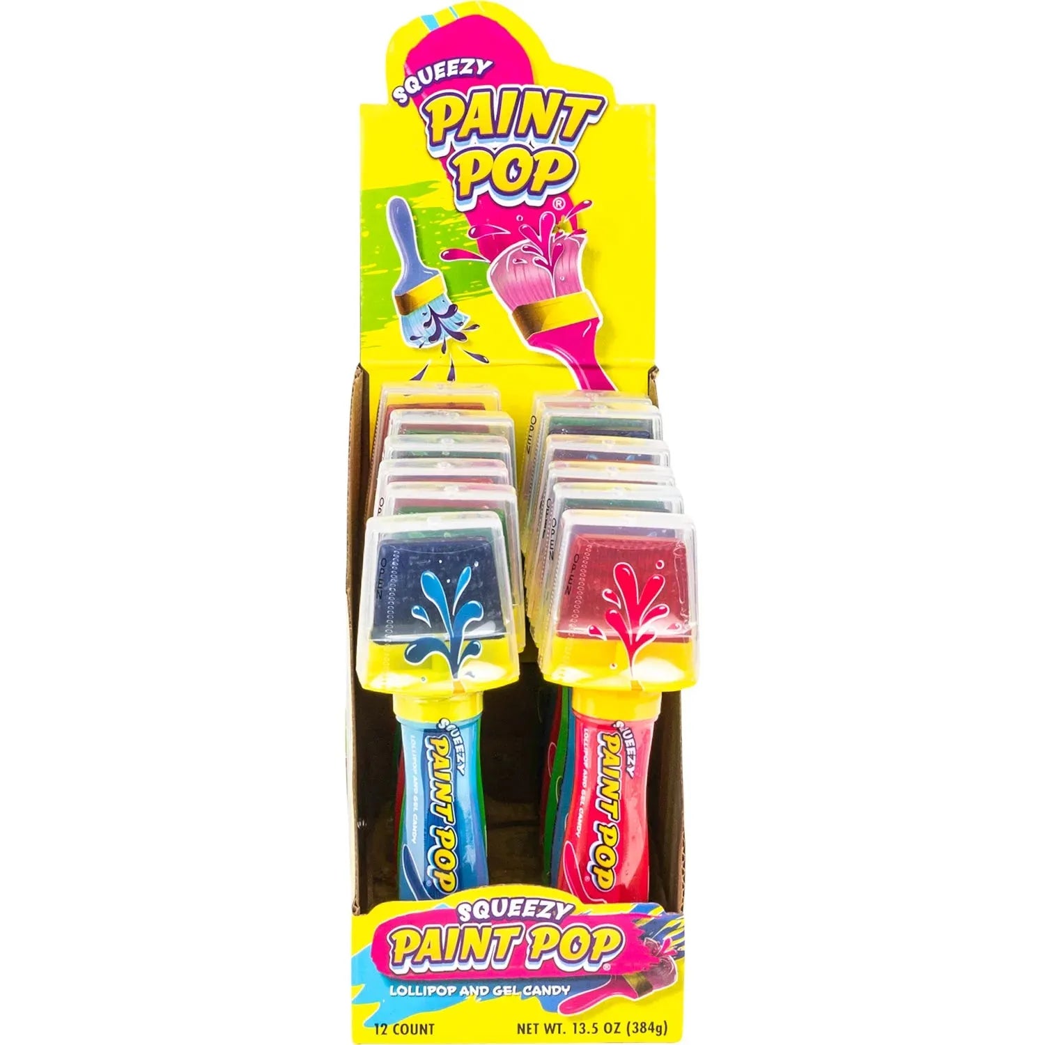 Squeezy Paint Pop Lollipop and Gel Candy: 12-Piece Display