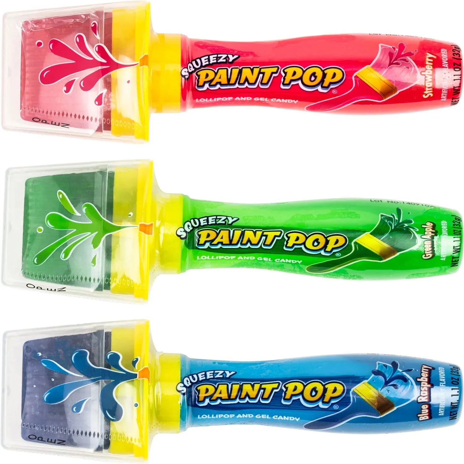 Squeezy Paint Pop Lollipop and Gel Candy: 12-Piece Display