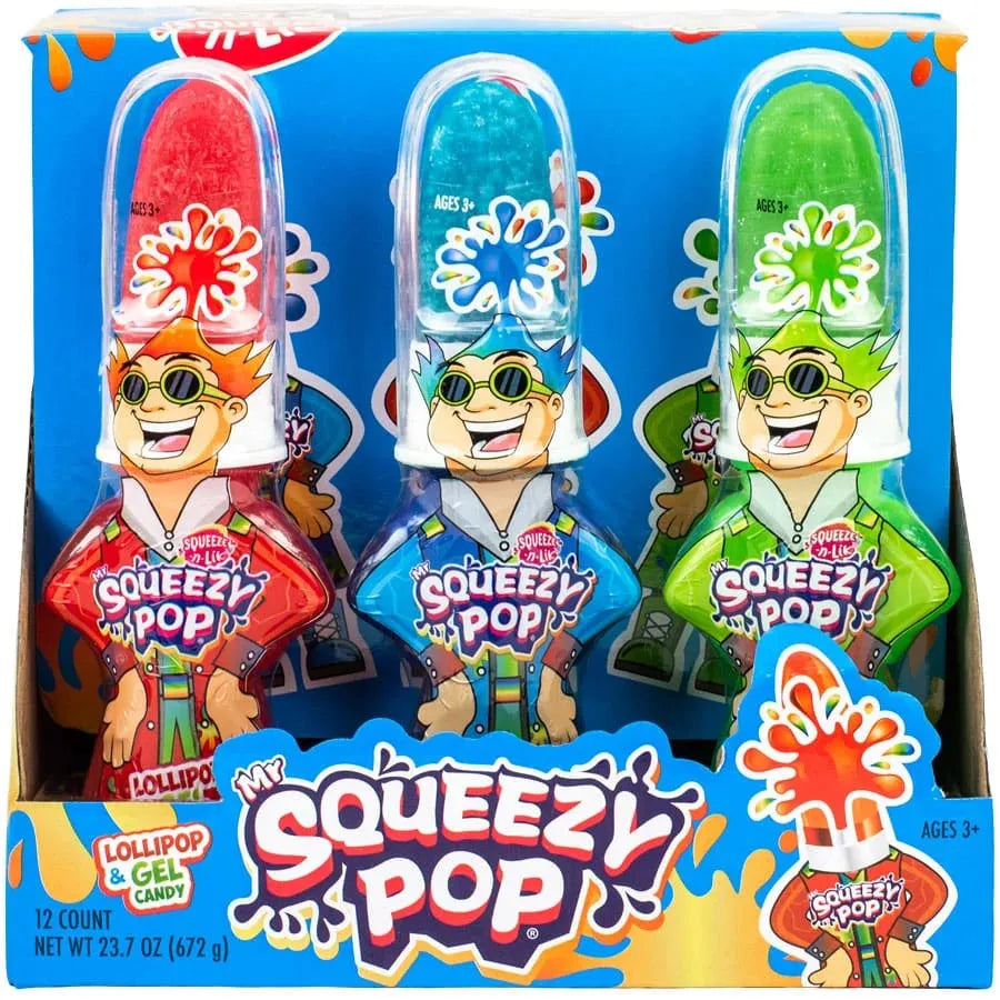 Squeezy Pop Lollipop & Gel Candy: 12-Piece Display