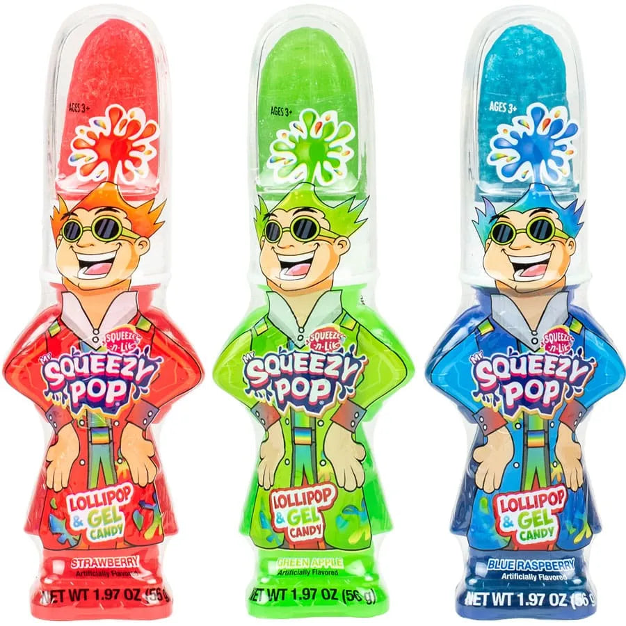 Squeezy Pop Lollipop & Gel Candy: 12-Piece Display