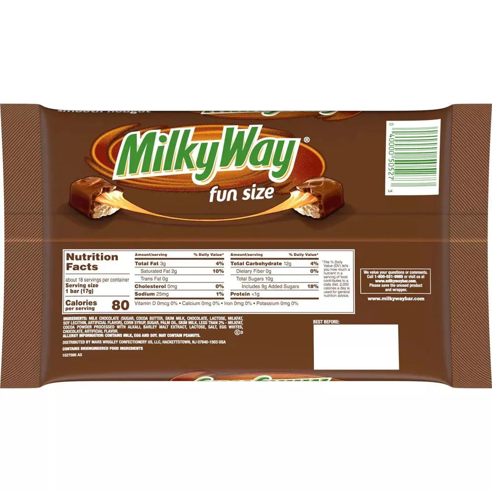 Milky Way Fun Size Candy Bars: 18-Piece Bag