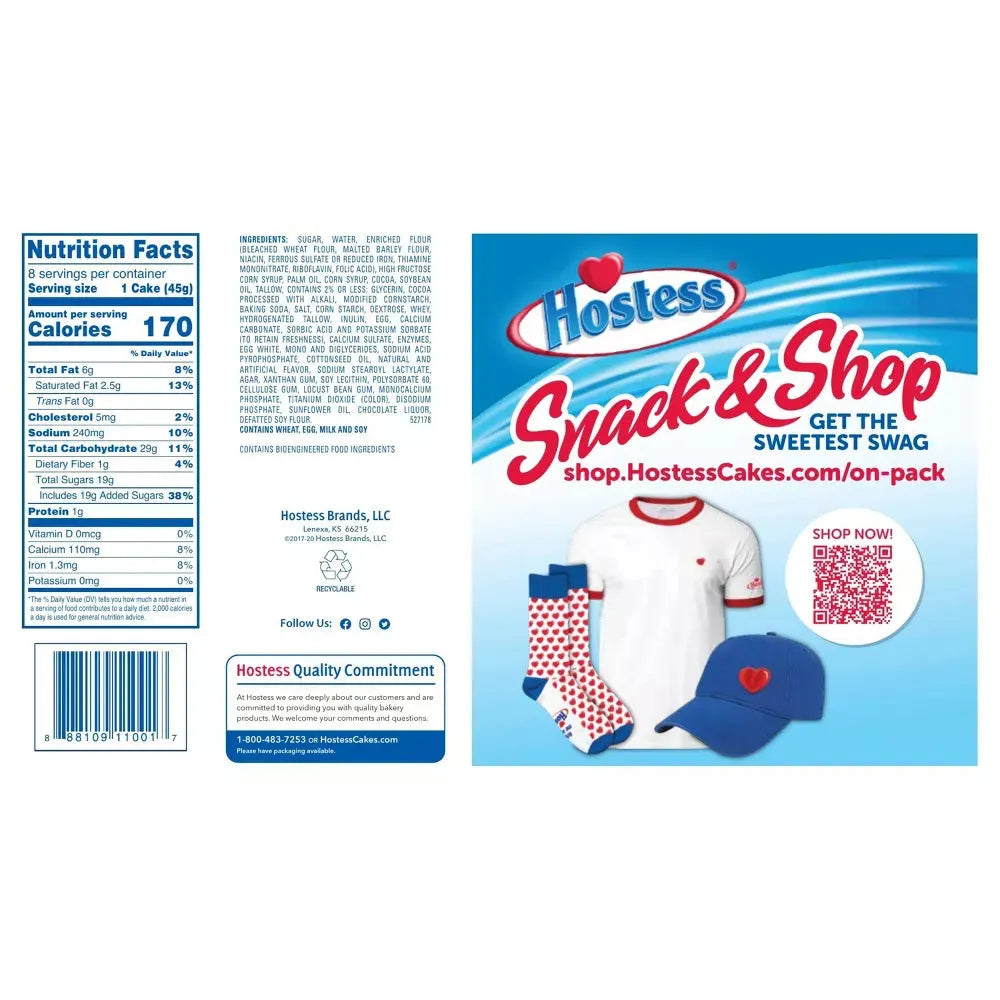 Hostess Chocolate Cup Cakes: 8-Piece Box