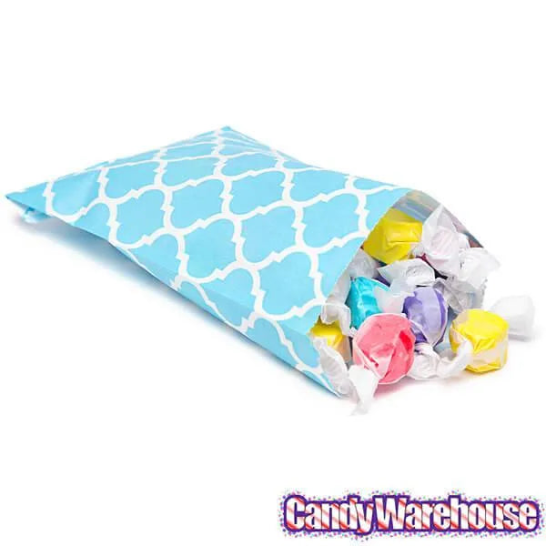 Aqua Blue Casablanca Pattern Candy Bags: 25-Piece Pack