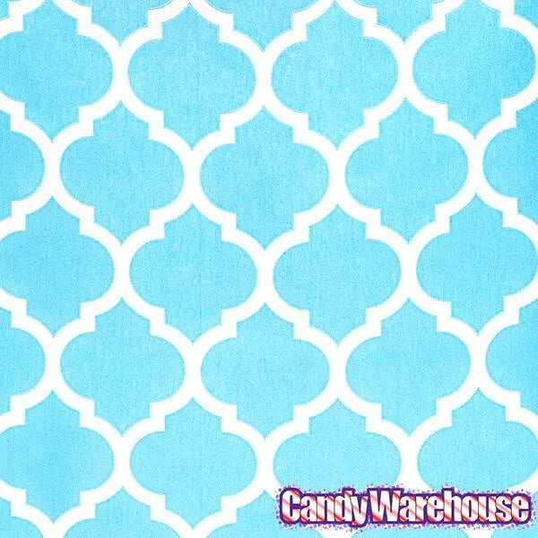 Aqua Blue Casablanca Pattern Candy Bags: 25-Piece Pack