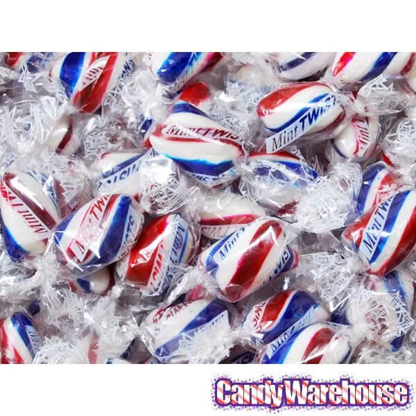 Patriotic Hard Candy Twists - Peppermint: 2LB Bag