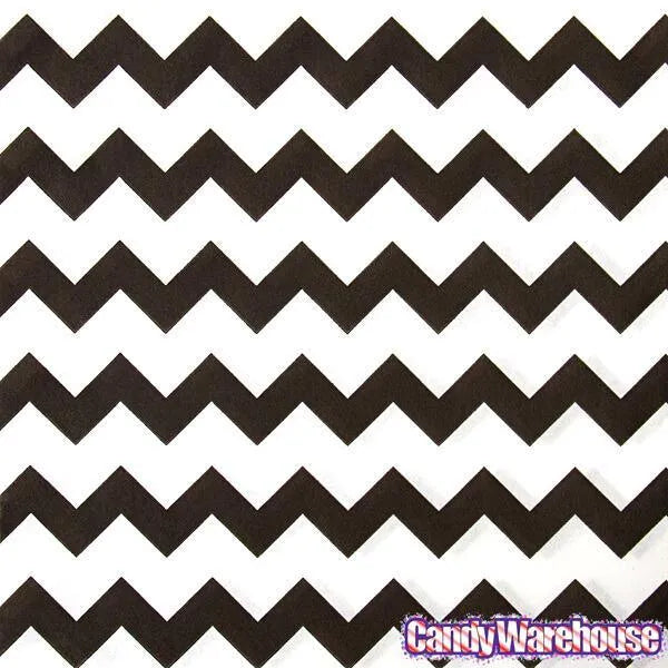 Black Chevron Stripe Candy Bags: 25-Piece Pack