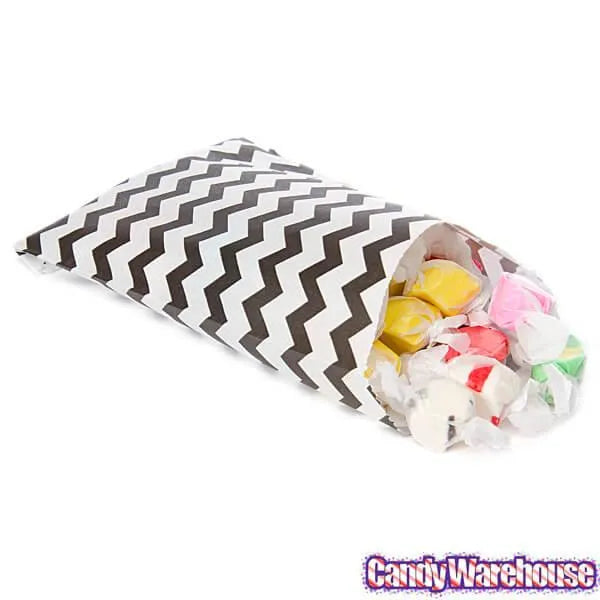Black Chevron Stripe Candy Bags: 25-Piece Pack