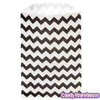 Black Chevron Stripe Candy Bags: 25-Piece Pack