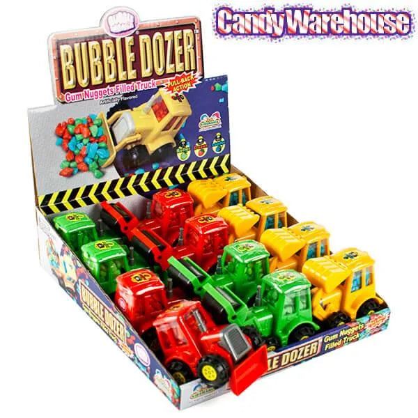 Bubble Dozer Bubblegum Nugget Filled Construction Trucks: 12-Piece Box