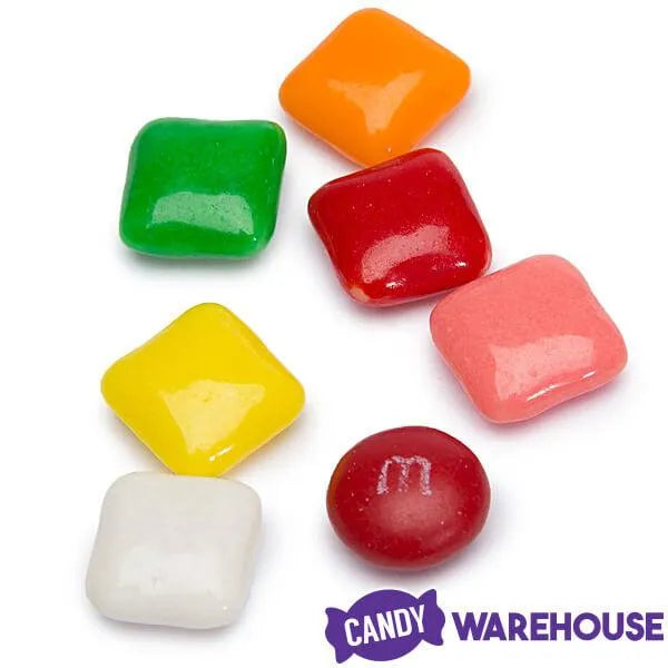 Dubble Bubble Chiclets Chewing Gum Tabs - Assorted Colors: 24LB Case
