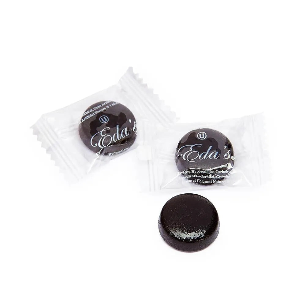Eda's Sugar Free Hard Candy Drops - Black Licorice Peg Bags: 12-Piece Case