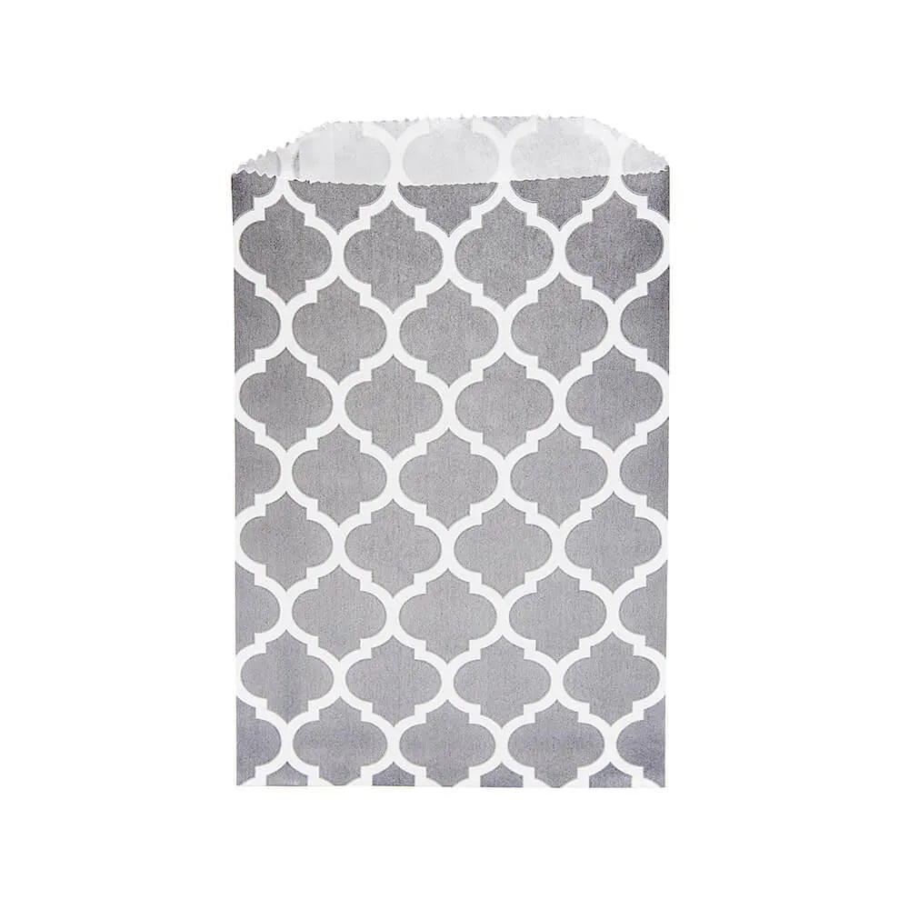 Grey Casablanca Pattern Candy Bags: 25-Piece Pack