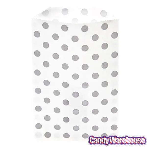 Grey Polka Dot Candy Bags: 25-Piece Pack