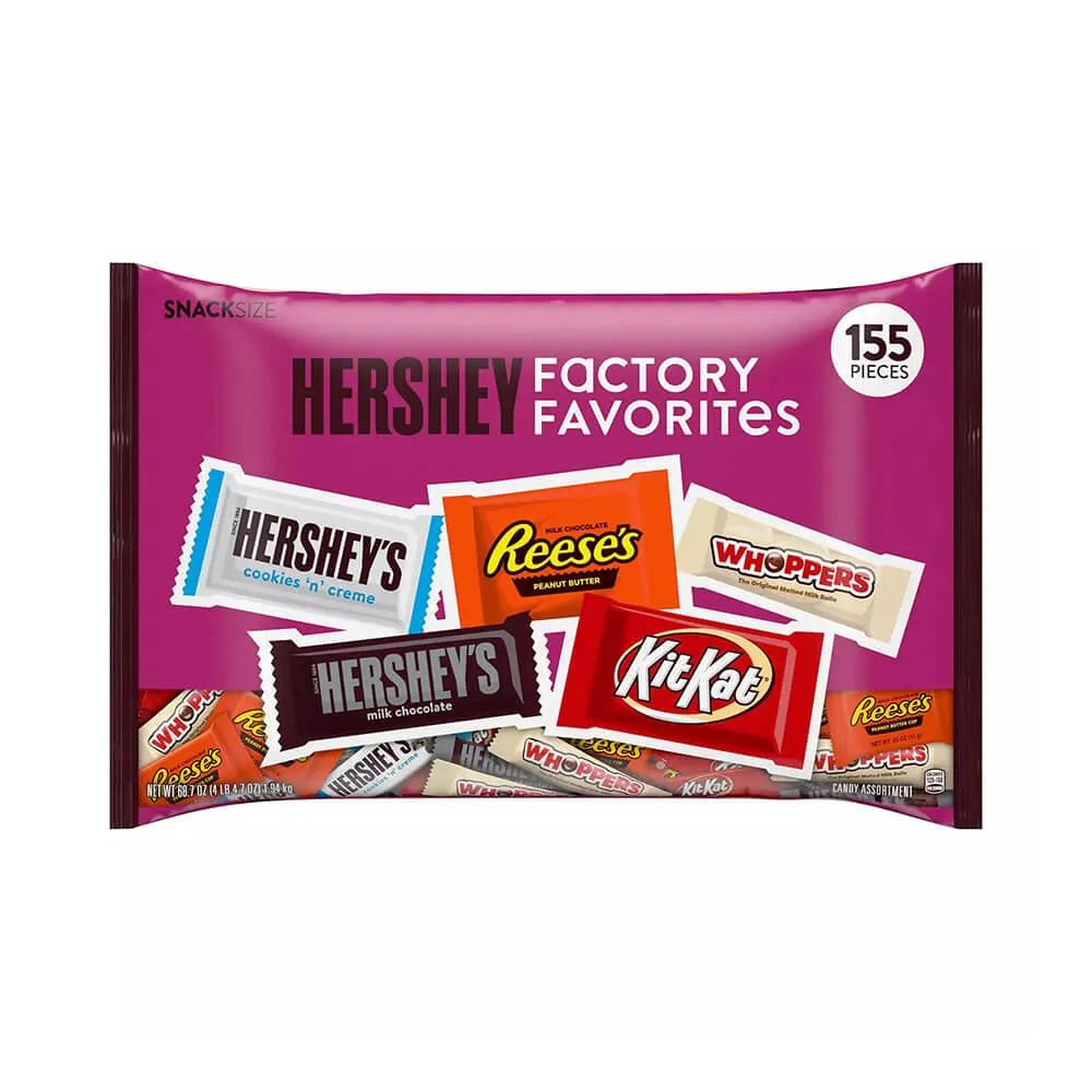Hershey's Factory Favorites Snack Size Candy Bars: 155-Piece Bag