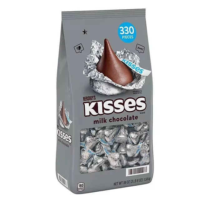 Hershey's Kisses Silver Foiled Milk Chocolate Candy: 56-Ounce Bag