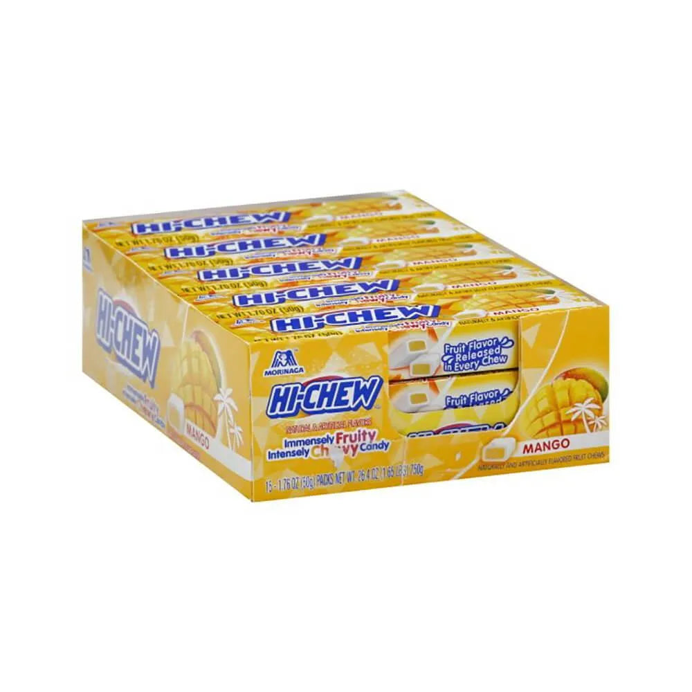 Hi-Chew Fruit Chews 10-Piece Candy Packs - Mango: 15-Piece Box