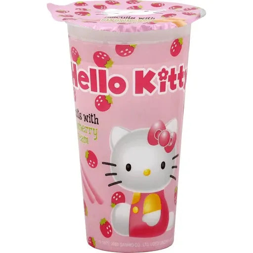 Hello Kitty Biscuit and Strawberry Cream Dip Cup: 8-Piece Box