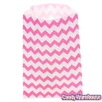 Hot Pink Chevron Stripe Candy Bags: 25-Piece Pack