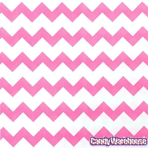 Hot Pink Chevron Stripe Candy Bags: 25-Piece Pack