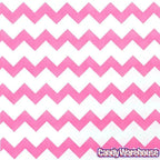 Hot Pink Chevron Stripe Candy Bags: 25-Piece Pack