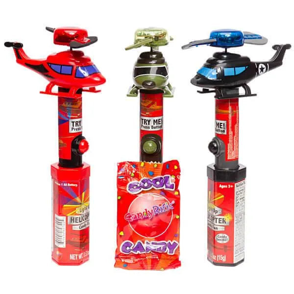 Lite-Up Helicopter Candy Fan Lollipops: 12-Piece Box