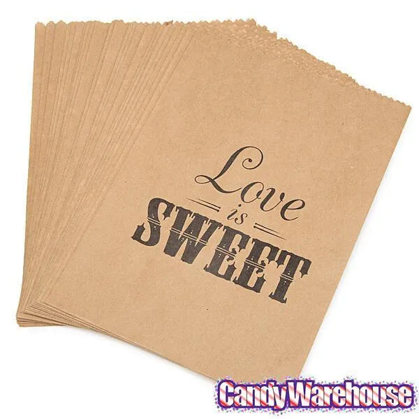 Love is Sweet Paper Candy Bags: 50-Piece Pack