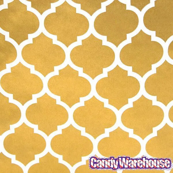 Metallic Gold Casablanca Pattern Candy Bags: 25-Piece Pack