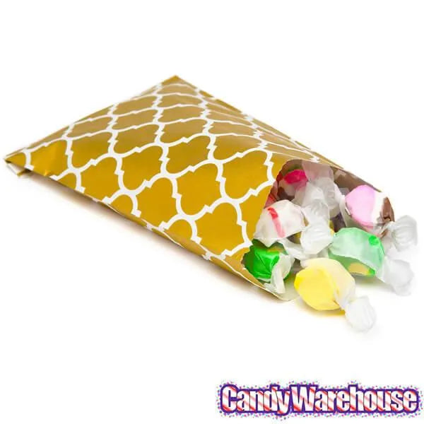 Metallic Gold Casablanca Pattern Candy Bags: 25-Piece Pack