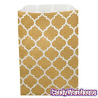 Metallic Gold Casablanca Pattern Candy Bags: 25-Piece Pack