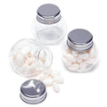 Mini Glass Favor Jars - 1.5-Ounce Candy Jar with Silver Top: 12-Piece Set