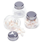 Mini Glass Favor Jars - 1.5-Ounce Candy Jar with Silver Top: 12-Piece Set