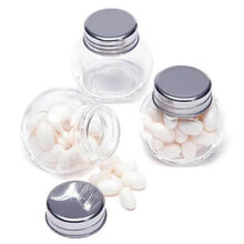 Mini Glass Favor Jars - 1.5-Ounce Candy Jar with Silver Top: 12-Piece Set
