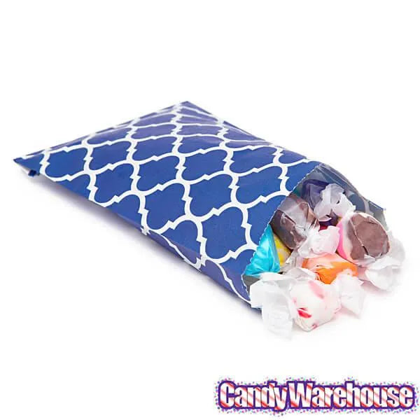 Navy Blue Casablanca Pattern Candy Bags: 25-Piece Pack