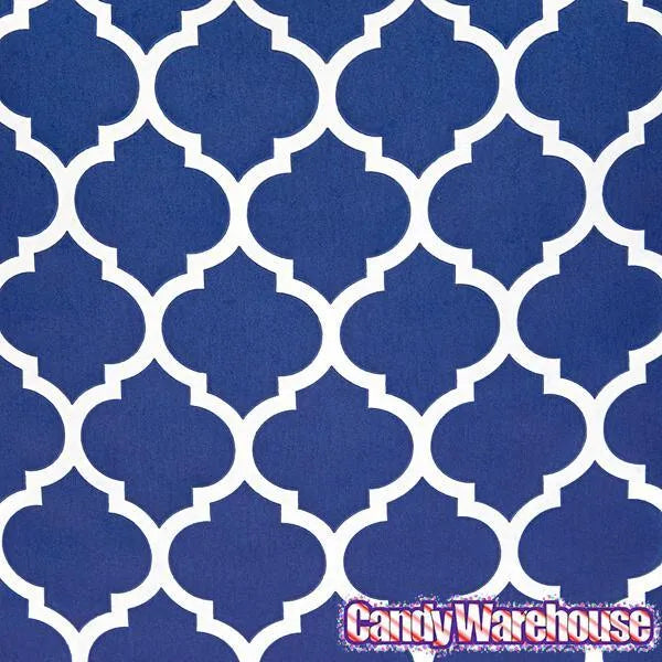 Navy Blue Casablanca Pattern Candy Bags: 25-Piece Pack