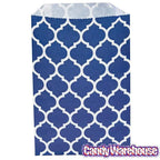Navy Blue Casablanca Pattern Candy Bags: 25-Piece Pack