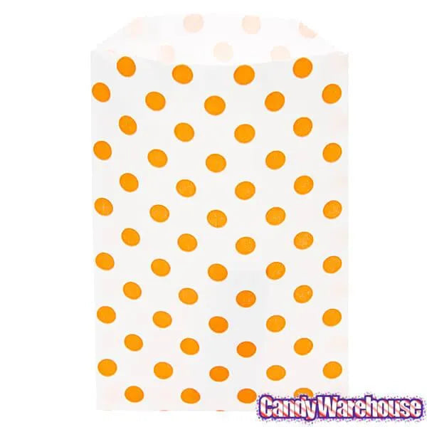 Orange Polka Dot Candy Bags: 25-Piece Pack