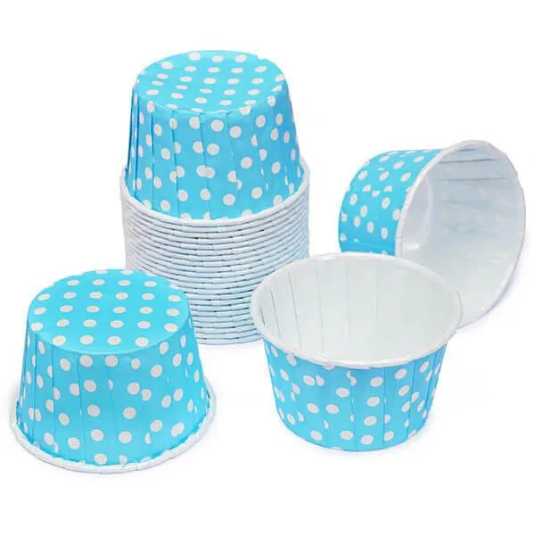 Paper 4-Ounce Candy Cups - Baby Blue Polka Dots: 25-Piece Pack