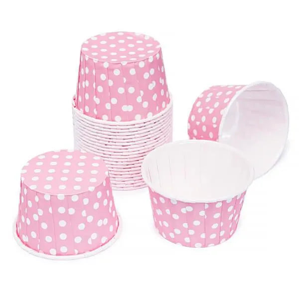 Paper 4-Ounce Candy Cups - Light Pink Polka Dots: 25-Piece Pack
