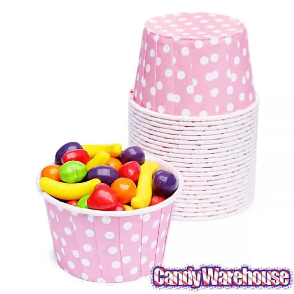 Paper 4-Ounce Candy Cups - Light Pink Polka Dots: 25-Piece Pack