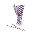 Paper 7.75-Inch Drinking Straws - Purple Stripes: 25-Piece Pack