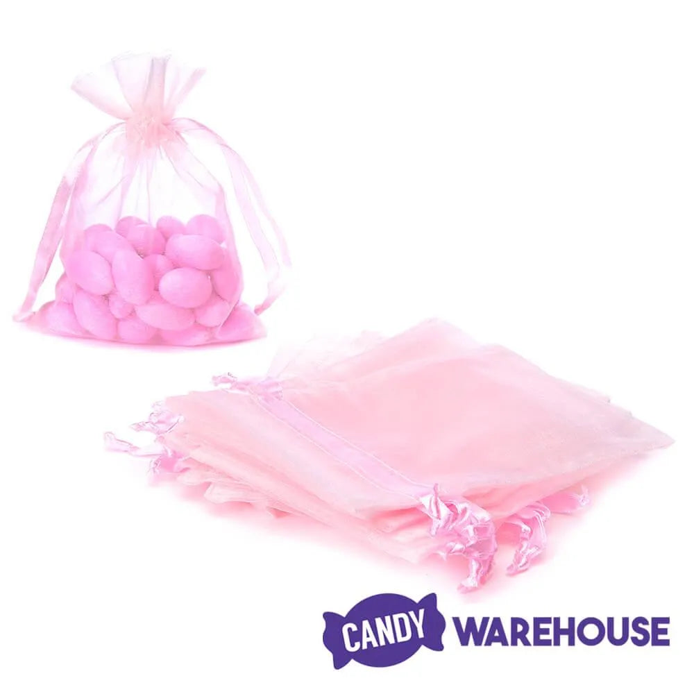 Pink Organza Candy Bags: 30-Piece Pack