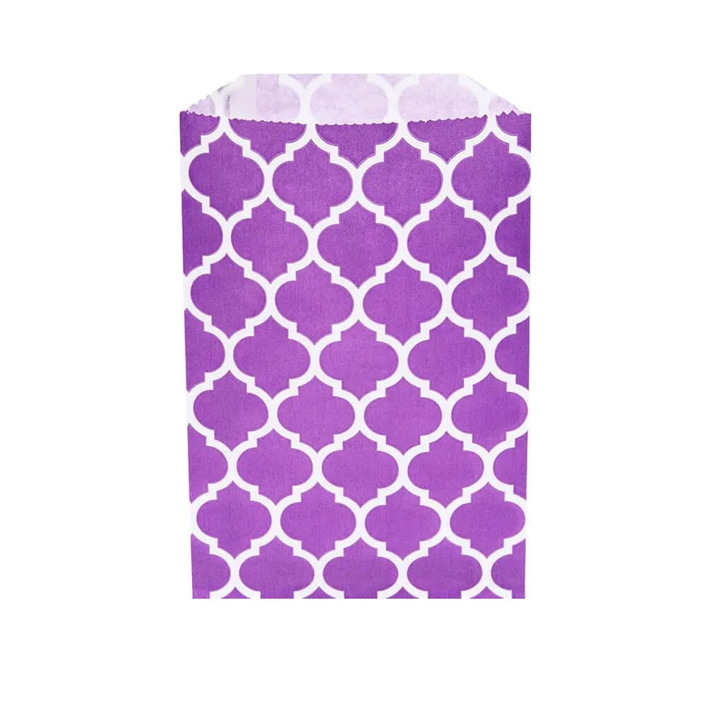 Purple Casablanca Pattern Candy Bags: 25-Piece Pack