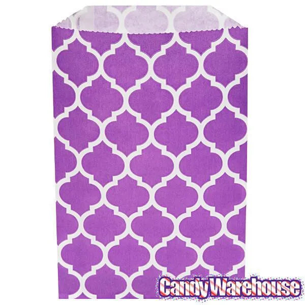 Purple Casablanca Pattern Candy Bags: 25-Piece Pack